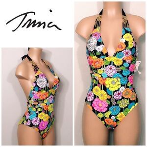 Trina Turk floral swimsuit. NWT